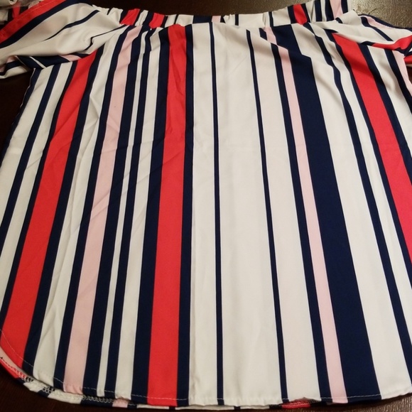 striped off shoulder top - Picture 5 of 5